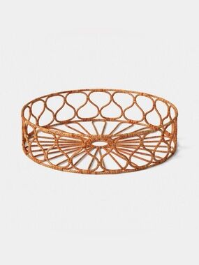 NEW! Threshold - Rattan Wrapped Metal Tray, 15”